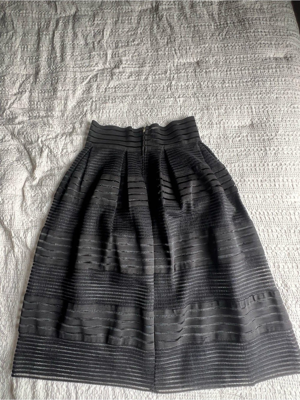 BLVD Black Textured A-Line Pleated Skirt